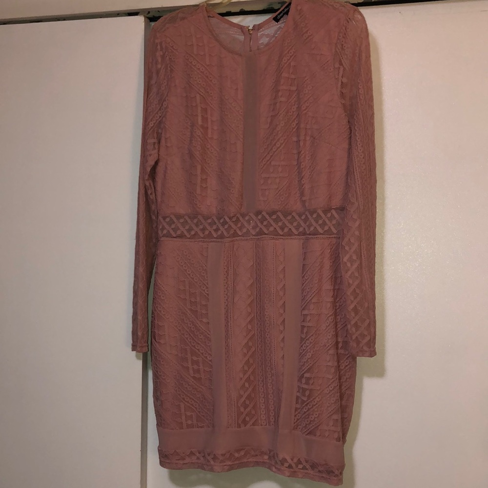 Pink long sleeve dress